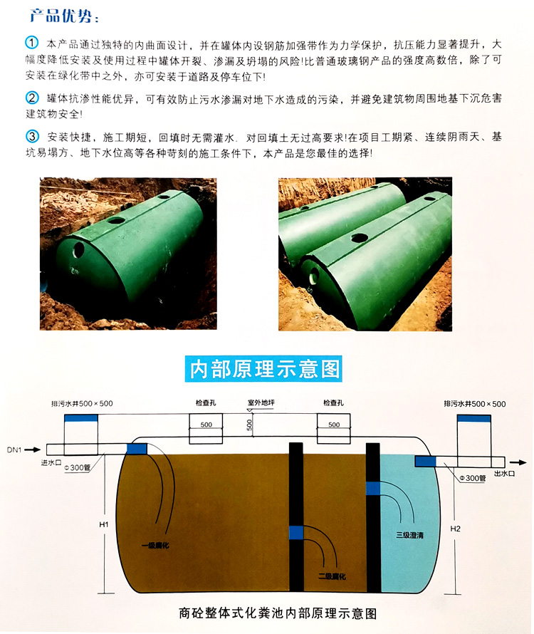 武鸣玻璃钢化粪池